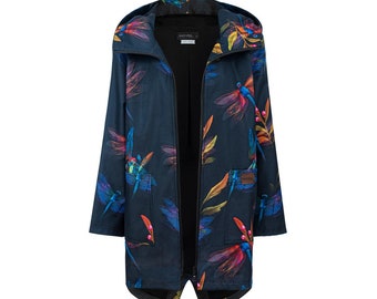 manteau imperméable, imperméable, veste femme à motifs avec poches zippées libellule