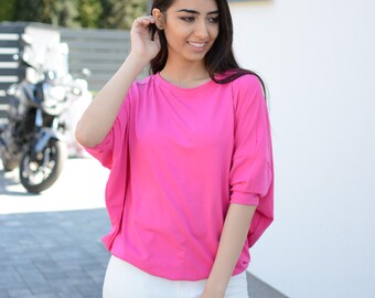 Blouse Loose Large Bust Oversize Pink