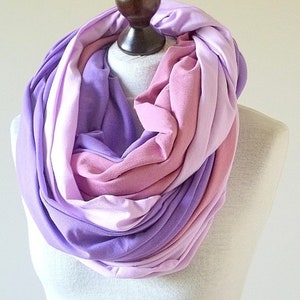 shawl, knitted shawl, cotton shawl, infinity, shawl made of cotton, scarf, warm shawl, women shawl,organic shawl, purple image 2