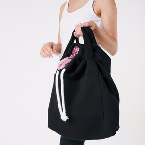 A large bag of fabric, a gray bag, a city bag, a shopping bag, for students, a large bag image 1