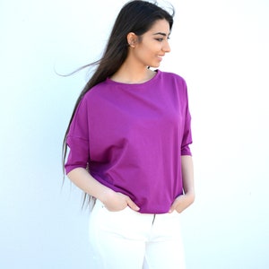 Blouse Loose Large Bust Oversize Violet image 2