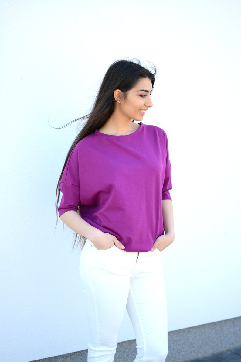 Blouse Loose Large Bust Oversize Violet image 2