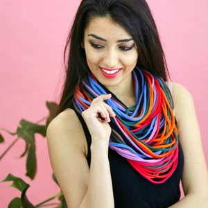 knitted necklace straps coloorful strings image 1
