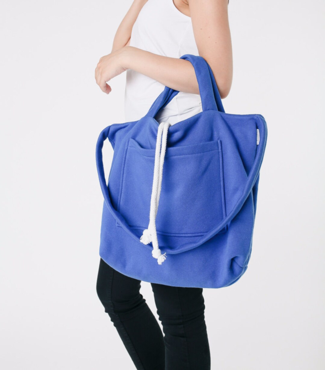 Large Bag of Fabric , Gray Bag, a City Bag, a Shopping Bag, for