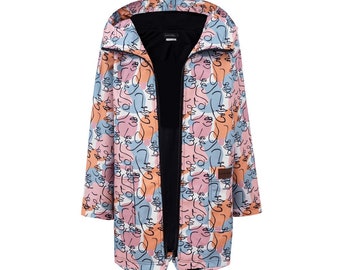 waterproof,Raincoat, women's coat, flower coat, waterproof coat, coat, rain jacket, mantle