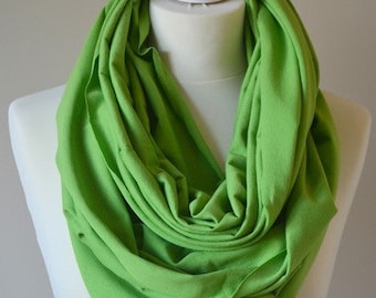 knitted shawl, cotton shawl, infinity, shawl made of cotton, green scarf, warm shawl, women shawl, organic shawl, shawl