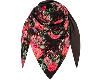 Cotton scarf, colorful, with flowers