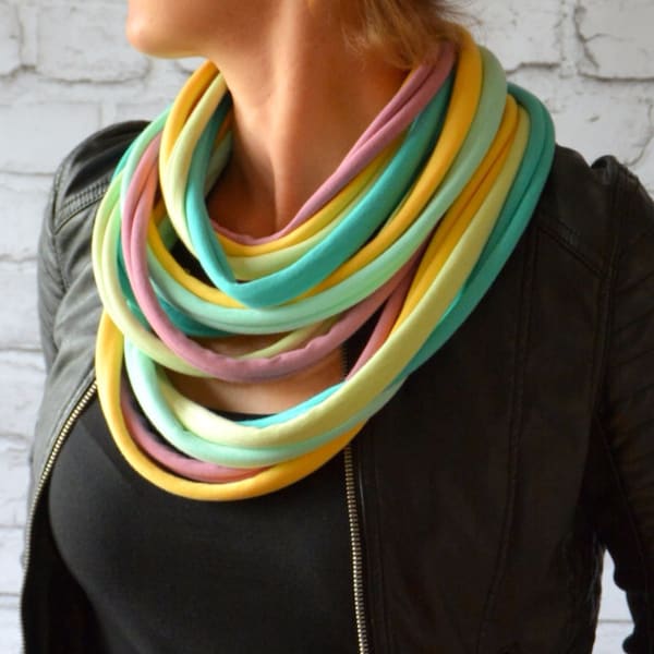 eco tube cotton in beautiful colors knitted necklace 100 % cotton strings straps