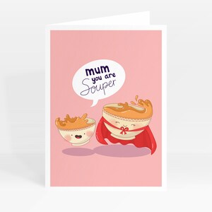 Maman, vous êtes souper / carte Super maman, jeu de mots carte de fête des mères, carte de fête des mères, anniversaire de maman