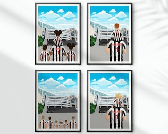 Personalised Football Print / Newcastle United St. James' Park Print Stadium / Family Portrait Gift /Custom Football Gift / Father Gift
