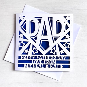 Carte personnalisée en papier découpé pour la fête des pères / carte pour papa / carte pour la fête des pères / carte d'anniversaire pour papa