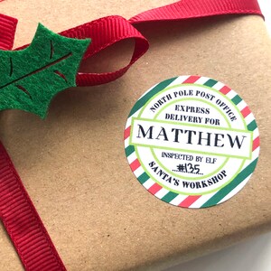 35 Personalised Christmas Label Stickers / Express Delivery