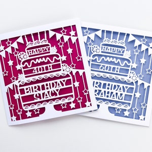Personalised Paper Cut Age Birthday Card