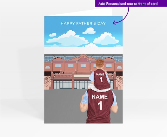 Personalised Stadium Greeting Card / Personalised Aston Villa Villa Park Stadium Card