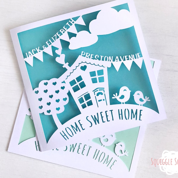 Personalised Paper Cut New Home Card // Moving Home // Housewarming Card // New House