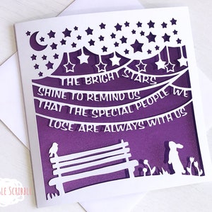 In Loving Memory Paper Cut Card / Sympathy Card / Bereavement Card / Sorry For your Loss Card