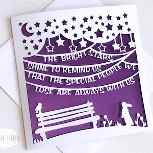 In Loving Memory Paper Cut Card / Sympathy Card / Bereavement Card / Sorry For your Loss Card