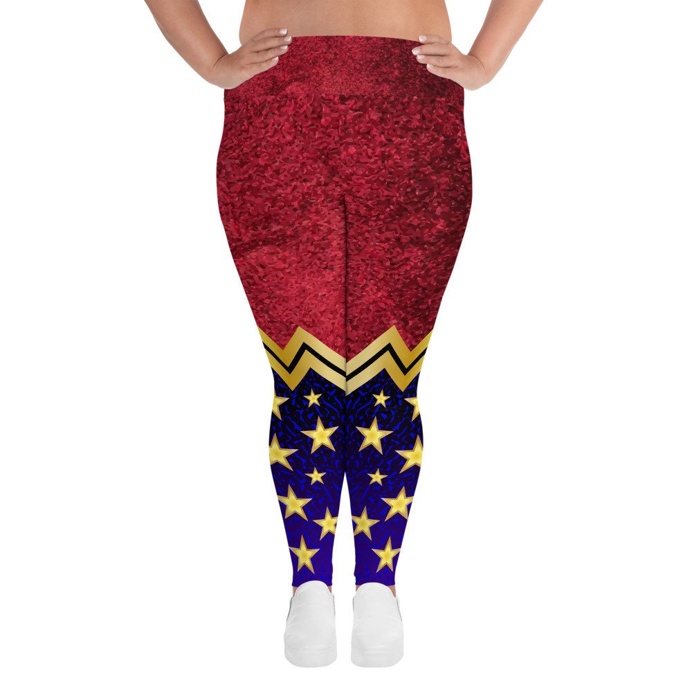 【WONDER WONDER】Sofu Lace Tiered Biker Skirt Leggings All-over Print Plus Size Leggings - Wonder Woman - Etsy