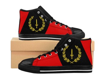 Schwarze amerikanische Flagge - Men&#39;s High-top Sneakers
