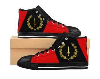 Black American Flag - Men's High-top Sneakers