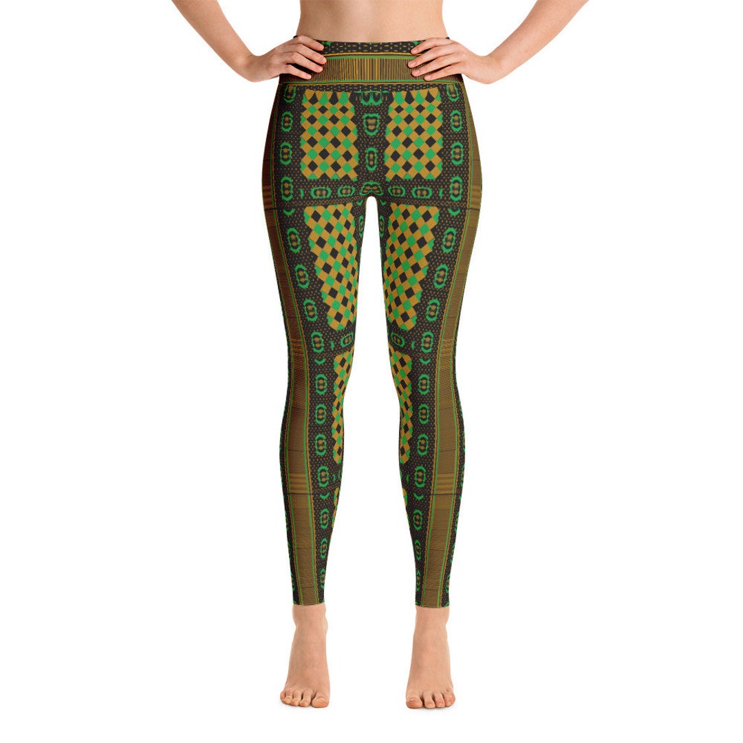 Yoga Leggings Jamaican Kente African Print Etsy España