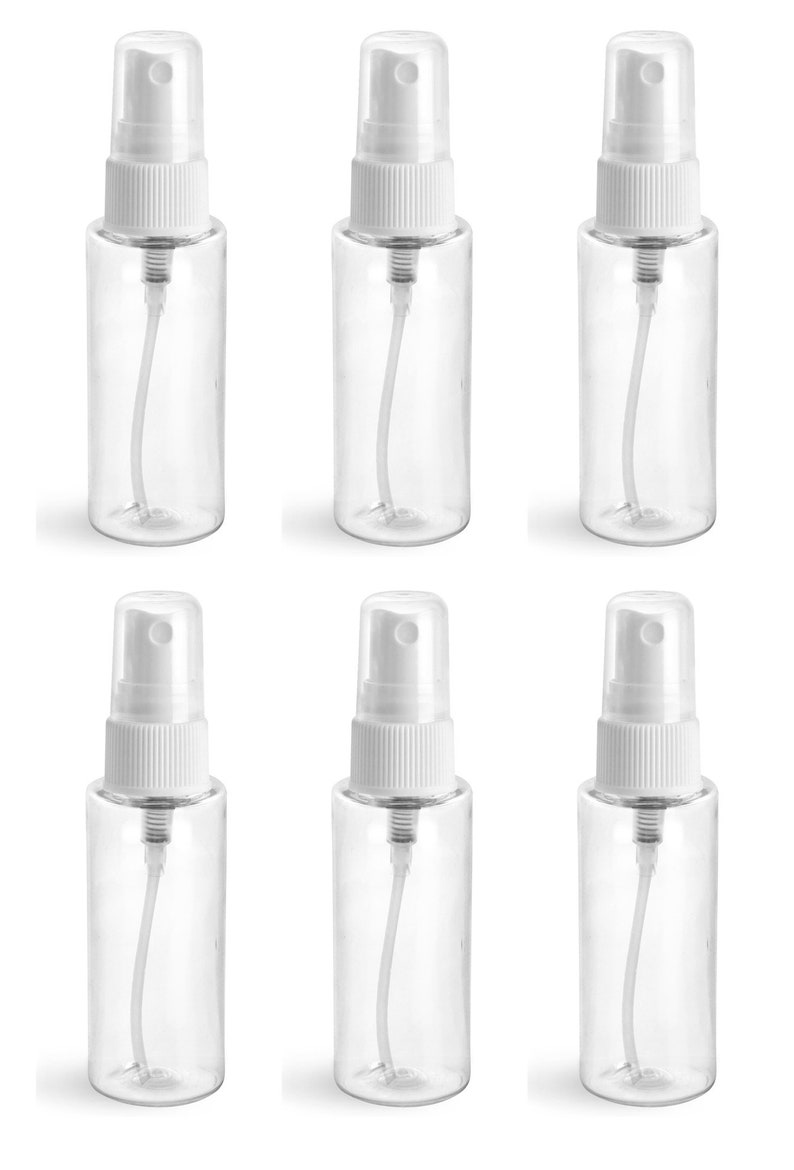 2 Oz Clear Plastic Spray Bottle With Cap Fine Mist Pump Etsy
