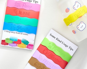 Custom Daycare Labels, Personalized Silicone Bottle Band, Bottle Bands for Kid, Engraved Band for Kids, Custom Sport bottle label