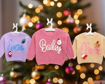 Personalized Baby Jumper with Hand,Custom Toddler name Monogram,Baby Girls sweater with name,baby shower gift,baby jumper,children's sweater