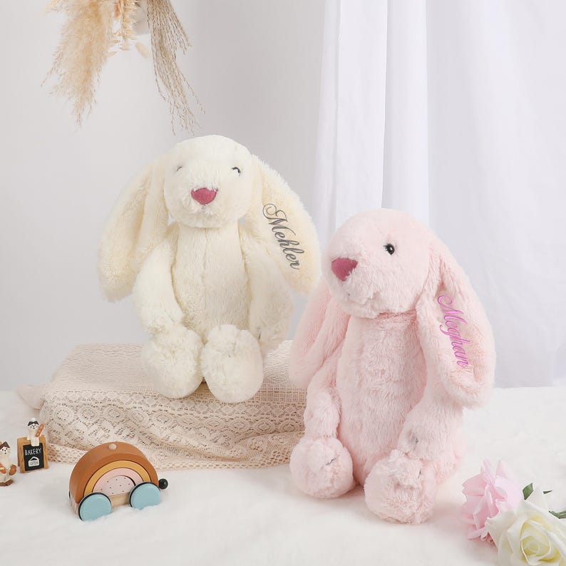 Customizable Bunny Rabbit Plush Toy - Personalized Embroidered Bunny ...