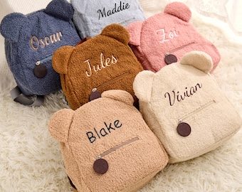 Embroidered backpack Baby Gifts,Daycare Backpack,Children&#39;s backpack with name,Backpack Own Design,Teddy Bear Toddler Backpack,baby Backpack
