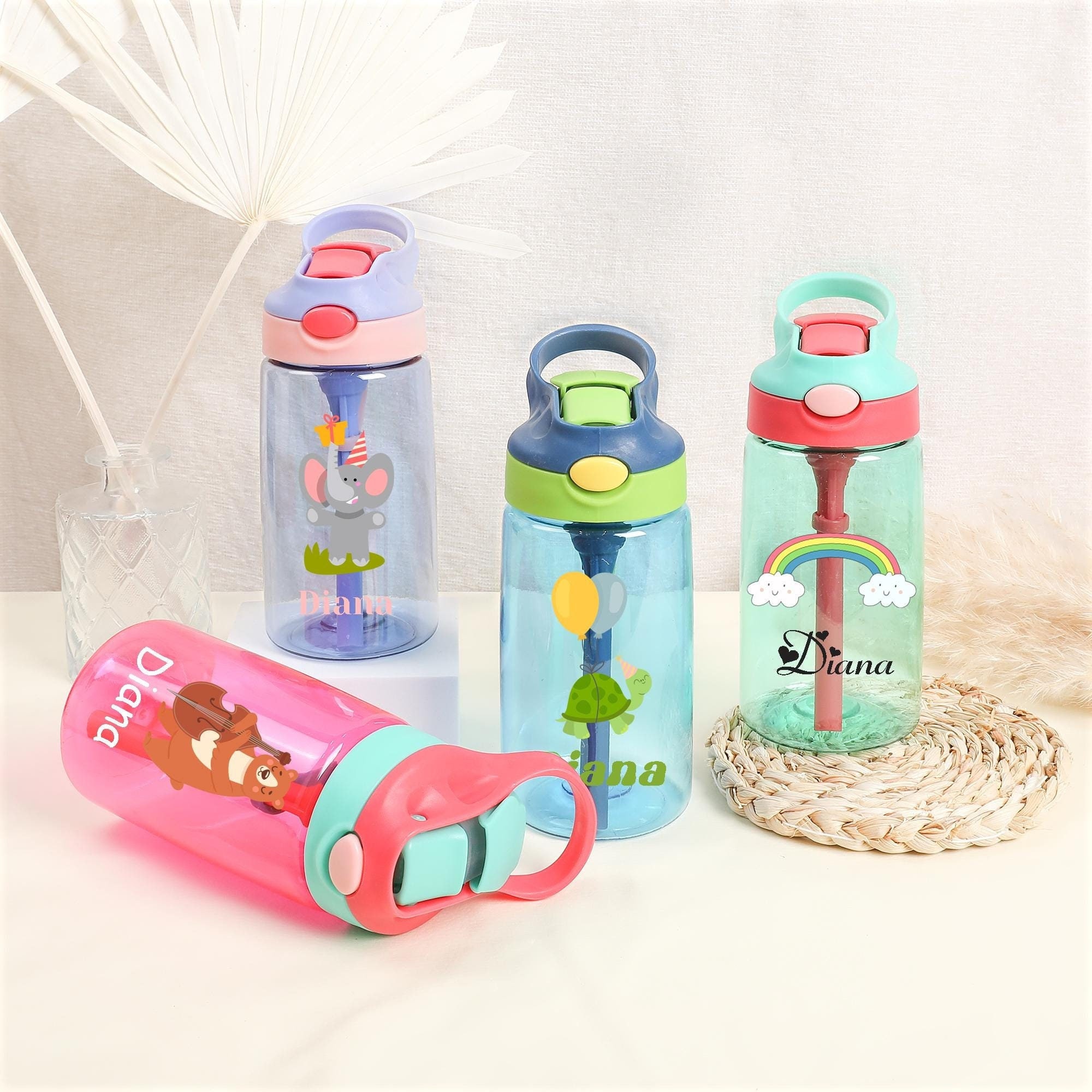 Bottle with Name, Custom Kids Water Bottle, Back to School Drinkware, 16oz Kids Cup,Birthday Gift, Kids Tumbler, Dinosaur Bottle,Animal cups
