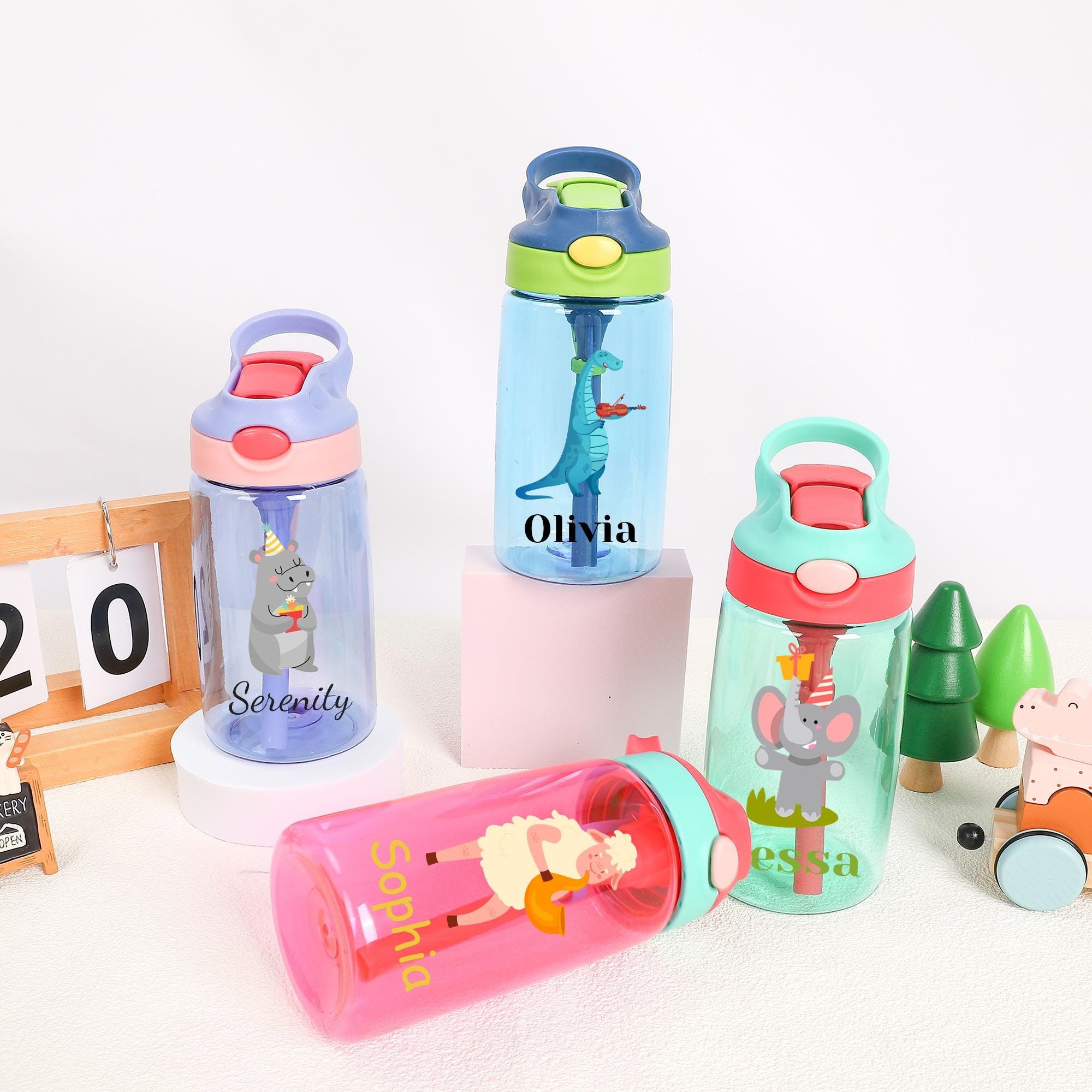 Bottle with Name, Custom Kids Water Bottle, Back to School Drinkware, 16oz Kids Cup,Birthday Gift, Kids Tumbler, Dinosaur Bottle,Animal cups