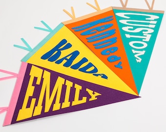 Custom Felt Name Pennant Flag for Nursery Decor, Baby Name Banner Blag Wall Hanging,Baby shower gift , Baby Boy Girl Name Nursery Flag