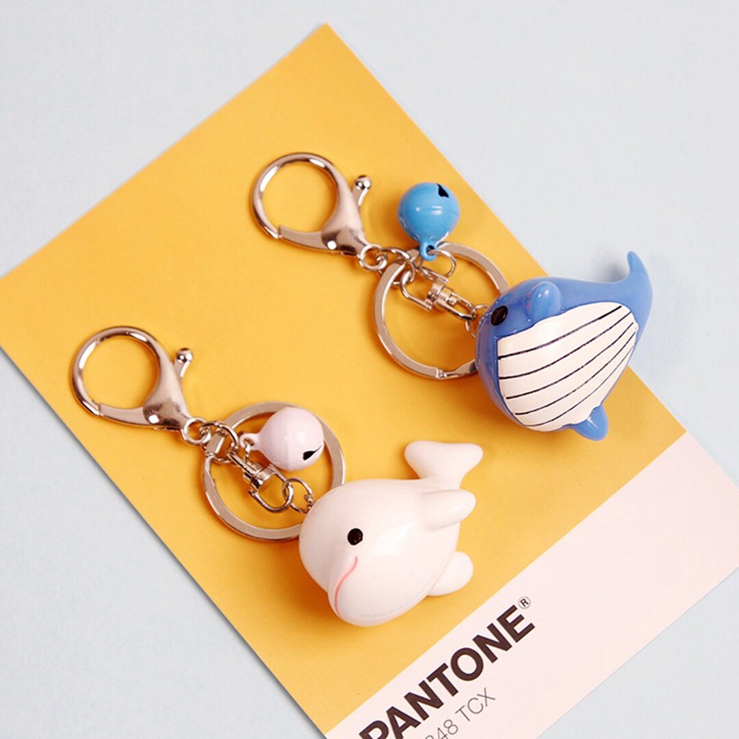 Cute Plastic Blue Whale Keychain Beluga Keyring Gift for Kids Etsy Canada