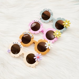 Flower Girl Sunglasses, Flower Daisy Name Sunglasses, UV400 Protection, Toddler Gifts | Kids Gifts | Kids Personalized Sunglasses