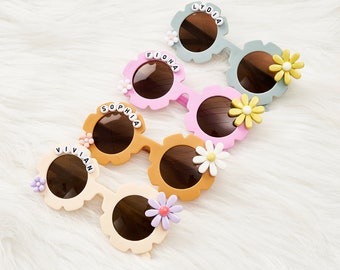 Flower Girl Sunglasses, Flower Daisy Name Sunglasses, UV400 Protection, Toddler Gifts | Kids Gifts | Kids Personalized Sunglasses