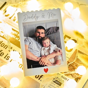 Personalised Daddy & Me Brick Photo block,Building Block, Gift for Dad,Personalized Photo Gift,Gift, Fathers Day Gift