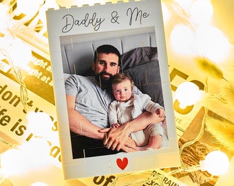 Personligt Daddy & Me-fotokloss, byggkloss, present till pappa, personlig fotogåva, present, fars dag-present