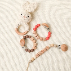 Personalized Pacifier Clip,Custom Newborn Gift,Boho Beaded Pacifier Clip, Pacifier Clip,Christmas,Engraved Name Pacifier Clip,Birthday Gift