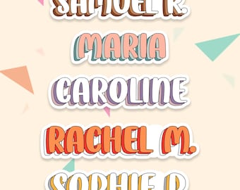 Custom Name Stickers for Kid,Waterproof Name Decal,Colored Laptop Decal,Personalized Vinyl Sticker,Water bottle sticker,Kindle Sticker