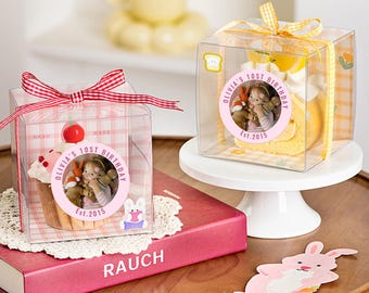 Gepersonaliseerde fotolabels afbeelding, gepersonaliseerde stickers voor verjaardagsfeestje, babyshower, uitnodiging kinderfeestje