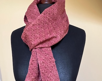 Upcycled Silk Scarf, Vintage Japanese Kimono Fabric, Shibori Tie-Dye