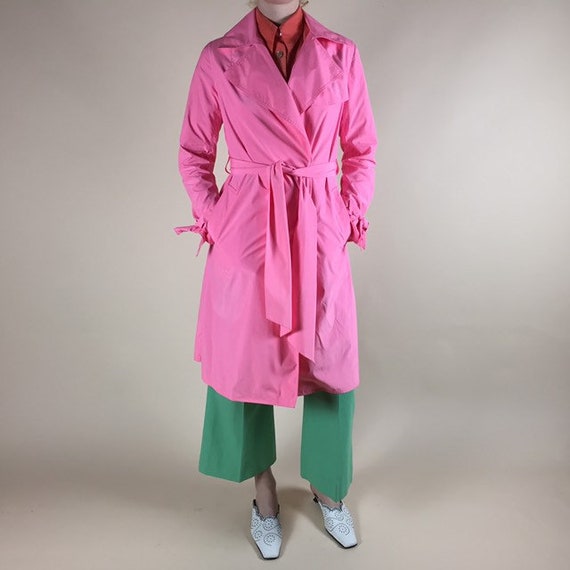 hot pink trench coat