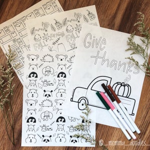 4 Fall Coloring Pages #2 (DIGITAL DOWNLOAD)