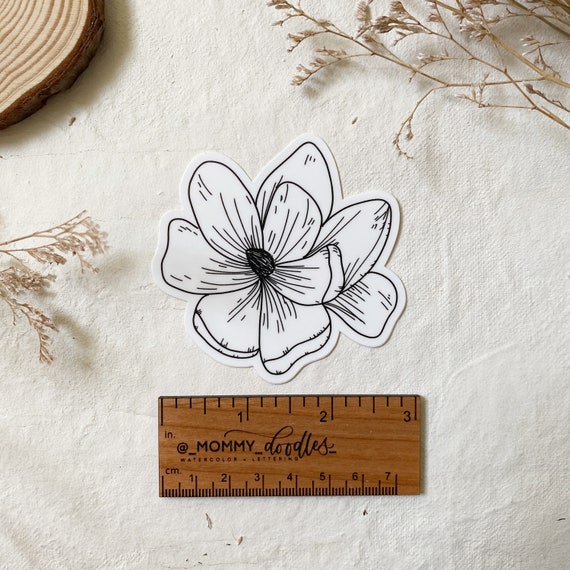 Magnolia Vinyl Sticker Etsy