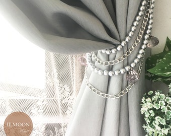 Pairx2 Luxury Mininal Crystal Curtain Tie Backs Crystal Etsy