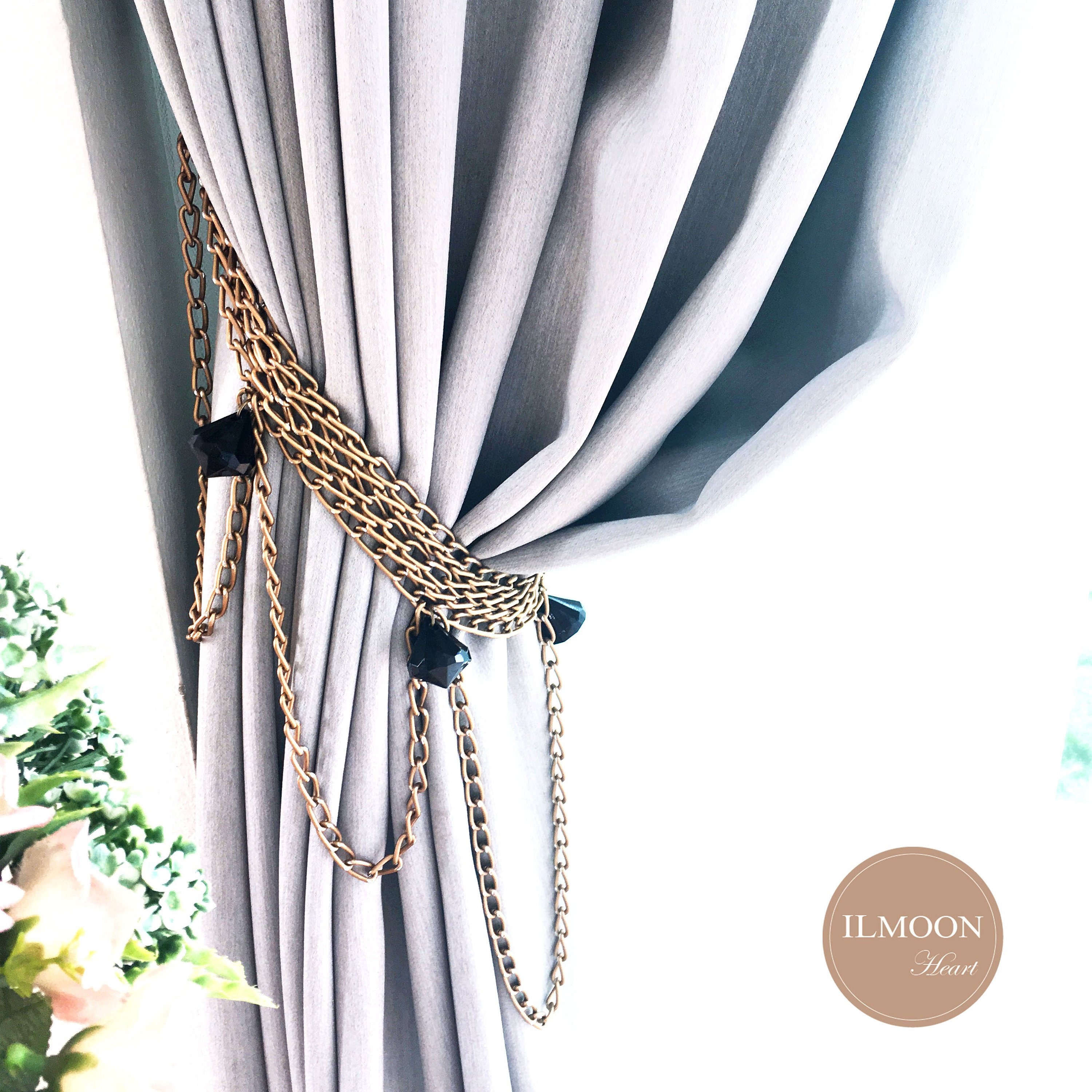Pairx2 Copper And Black Decor Curtain Tie Back Decorative Etsy