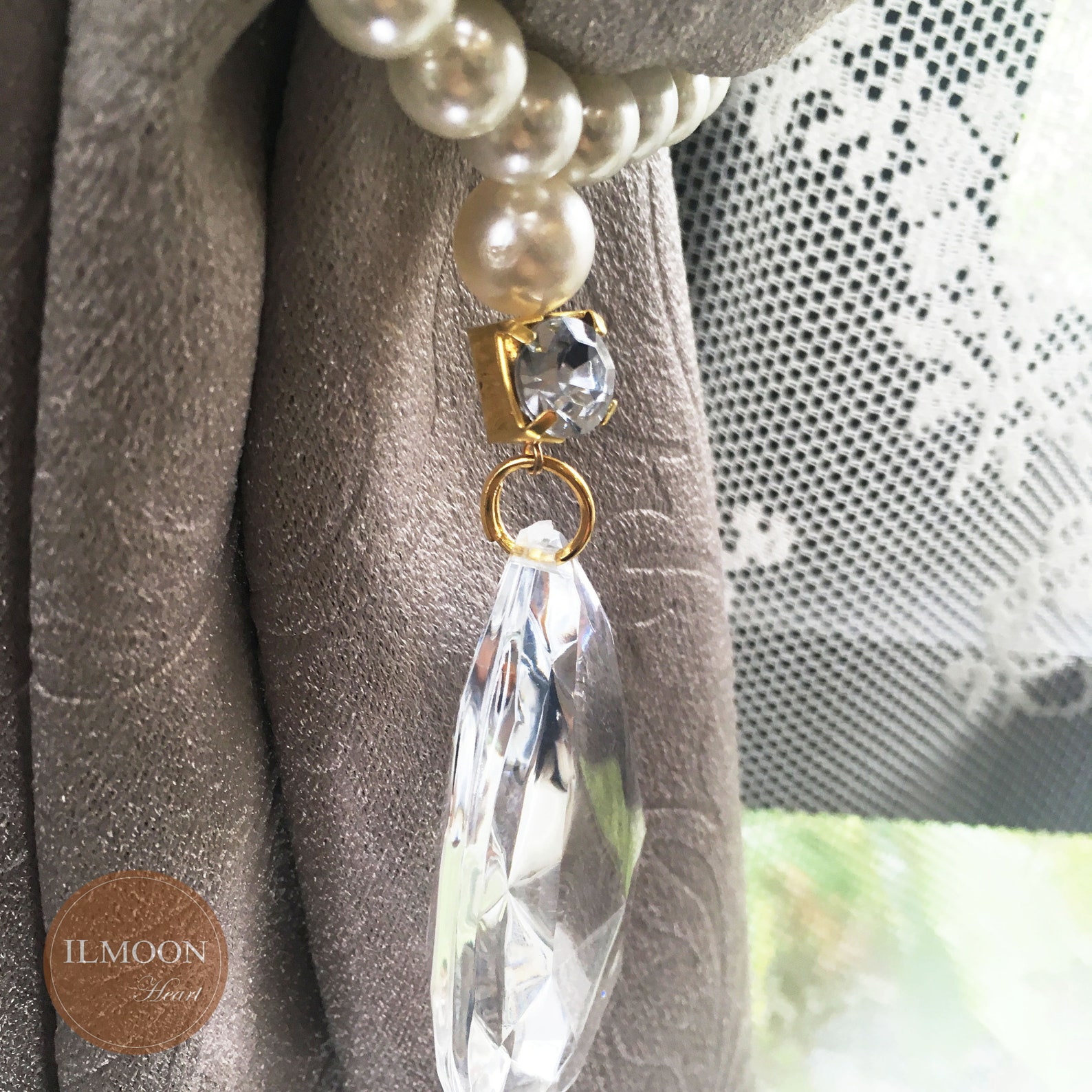 Crystal and Pearls Curtain Tie Backs / Decorative Tiebacks / Etsy