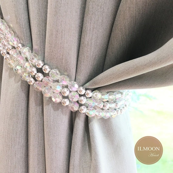 A Pair Crystal Decor Crystalline Curtain Tie Backs 2 Etsy