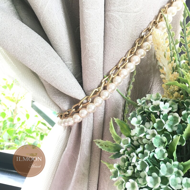 Pairx2 Vintage Pearl Curtain Tie Backs / 2 Tiebacks / Shabby Etsy